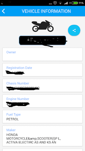 trace vehicle number with owner name and address